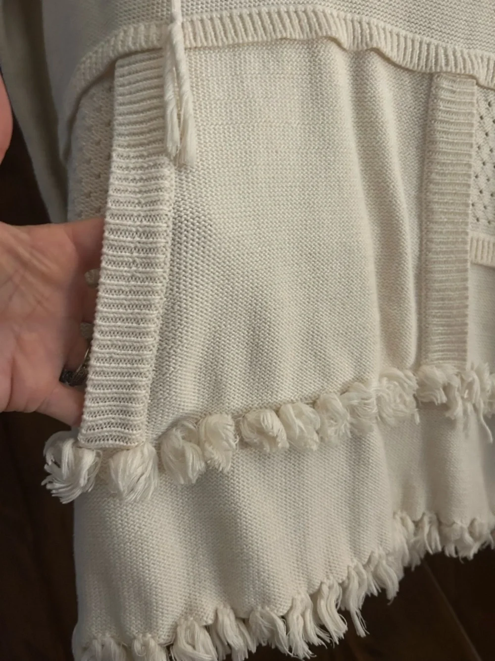 Tory Burch Cream Knit Pullover with Logo Tag - Picture 2 of 7